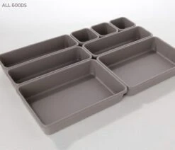 Lade Organizer | Organizer Set Van 8 Bakken - Bestekbak Ladeverdeler Ladebak Organiser Lade Inzet Bak Opbergbak Houder Verdeling | Lade Verdeler Voor Keuken En Bureau | Badkamer | Lade Bakjes | Make Up Organizer | Bruin | Taupe -Thuisopslag 1200x1032 1