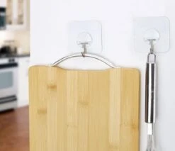 FSW-Products - 5 Stuks - Transparanten Ophanghaken - Wandhaken - Badkamerhaken - Keukenhaken - Ophanghaakjes - Plastic / RVS - Zelfklevende Ophanghaken - Kledinghaken - Zelfklevende Haken -Thuisopslag 1200x1033 4