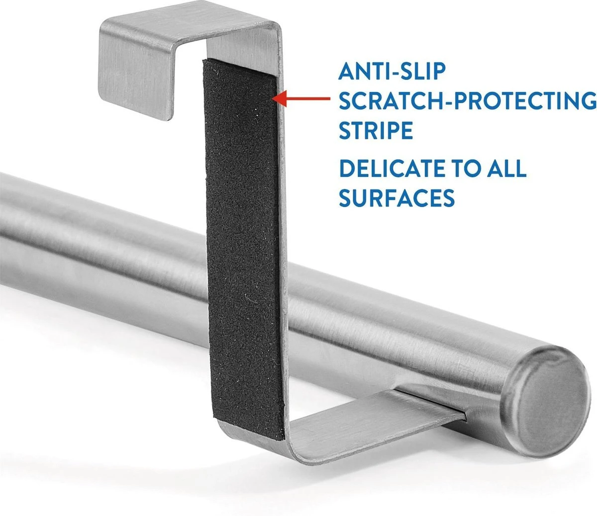 Tatkraft HORIZON - RVS Kastdeur Handdoekrek - Keukenkast Deur Handdoek/Vaatdoek Houder Rek Stang Hanger - Towel Rack Kast Deurhanger Deurhaak Keuken - 23CM - Set Van 2 Stuks 4 Tatkraft HORIZON - RVS Kastdeur Handdoekrek - Keukenkast Deur Handdoek/Vaatdoek Houder Rek Stang Hanger - Towel Rack Kast Deurhanger Deurhaak Keuken - 23CM - Set Van 2 Stuks - Afbeelding 2