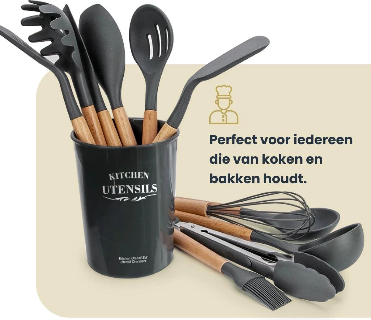 Hescom Keukengerei Houder Voor Kookgerei - Keukenhulphouders - Keukengereihouder Voor Iedere Keuken 4 Hescom Keukengerei Houder Voor Kookgerei - Keukenhulphouders - Keukengereihouder Voor Iedere Keuken - Afbeelding 2