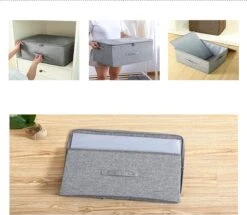 Allure Home - Kast Organizer XL | Opbergtas Met Rits Sluiting | Verstevigde Bodem En Zijkanten | Opbergdoos | Opbergmand | Opvouwbaar | Maat 51x41x36 | Voor Dekens/kussens/kleding/dekbed | Opbergbox | Speelgoed | Opberger | Organiser | 75L | Grijs -Thuisopslag 1200x1043 4