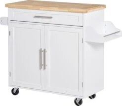 HOMCOM Keukentrolley Rolbare Serveerwagen Keuken Trolley Voor Keuken Woonkamer Eetkamer 801-178