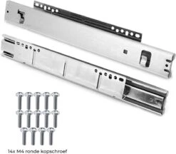 2 X KuKoo Schuiflades Keukenkast - 60 Cm - Set Van 2 - Losse Lades Met Rails - Geschikt Voor Kasten Met 60cm Breedte - Opbergmand Keukenkast -Thuisopslag 1200x1047