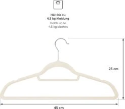 Blumtal - Kledinghangers - Velvet - Fluweel - Ivoor - Set Van 50 -Thuisopslag 1200x1047 3
