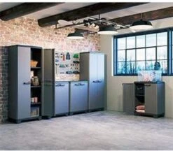 Keter Stilo Lage Kast - 1 Plank - 68x39x90cm - Donkergrijs/Zwart -Thuisopslag 1200x1050 3