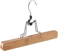 ACAZA Set Van 12 Massief Houten Broek Of Rok Hangers - Met Vilten Anti-Slip Bescherming Binnenin - Hout Kleur -Thuisopslag 1200x1051 2