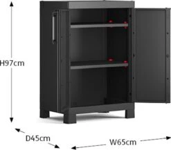 Keter Detroit Lage Opbergkast - Zwart -Thuisopslag 1200x1053 2