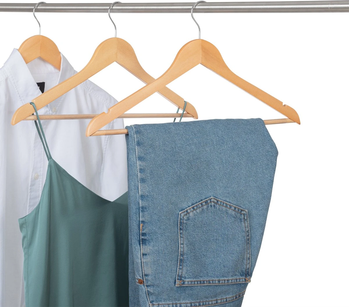 Blumtal - Set Van 10 Kledinghangers - Hoogwaardige Kleerhangers Hout - Antislip - Met Inkepingen - Naturel 9 Blumtal - Set Van 10 Kledinghangers - Hoogwaardige Kleerhangers Hout - Antislip - Met Inkepingen - Naturel - Afbeelding 7