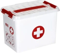 Sunware - Q-line EHBO Doos Met Inzet 9L Wit Rood - 30 X 20 X 22 Cm
