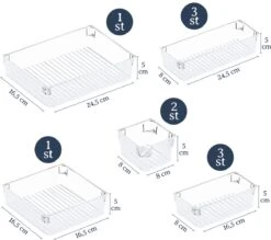 Lade Organizer (Set Van 10) - Doorzichtig Keuken Bakjes - Keukenkastorganizers - Opbergbak / Bewaardoos / Opbergdoos / Lade / Schuiflade Verdeler / Indeling- Blikjes En Pakjes Houder - Fridge / Koelkast Organizer - Transparant Badkamer Opslag Bakje -Thuisopslag 1200x1063 2