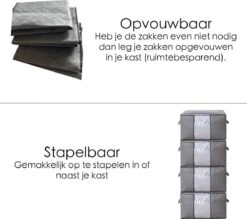 Hoogwaardige Opbergtas Voor Kleding - 4 Stuks - Grijs - Organizer Voor Dekbed - Opbergzak - Opbergers Voor Seizoenskleding - Zakken Om Ruimte Te Besparen - Opslag Voor Dekbed -Thuisopslag 1200x1063 3