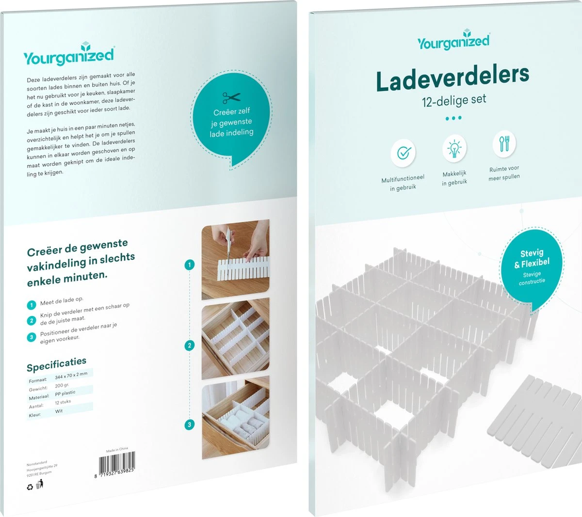 Yourganized Ladeverdeler - Lade Organizer - Set Van 12 - Voor Kleding/Keuken/Badkamer 10 Yourganized Ladeverdeler - Lade Organizer - Set Van 12 - Voor Kleding/Keuken/Badkamer - Afbeelding 8