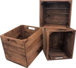 DecoLis Kallax Kist Vintage Brown (set Van 3 Kisten)