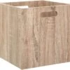 5Five - Houten Design Opbergdoos - 30,5 X 30,5 Cm - Eik Hout Natuurkleur