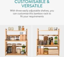 Navaris Keukenrek Met 3 Planken - Verstelbaar Kruidenrek Van Bamboe - Staand - Stevige Constructie - Natuurlijk Bamboehout - Waterafstotend 17 Navaris Keukenrek Met 3 Planken - Verstelbaar Kruidenrek Van Bamboe - Staand - Stevige Constructie - Natuurlijk Bamboehout - Waterafstotend -Thuisopslag 1200x1068