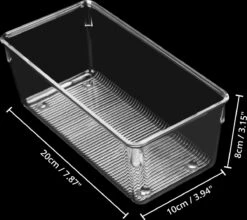 Kurtzy Keuken Koelkast & Kast Opslag Trays (8 Pak) – 20cm In Lengte – Helder Plastic Koelkast Trommels – Badkamer, Berging, Lade, Diepvries En Huis Opslag Organiser Containers -Thuisopslag 1200x1070 1