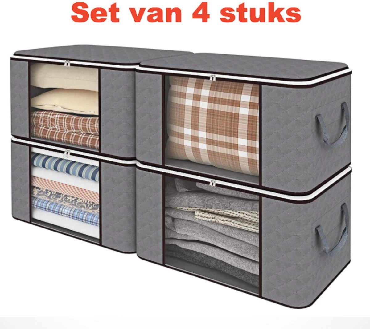 Merkloos BayTay - Opbergtas - Textiel - 4 Stuks - 55 Liter 3 Merkloos BayTay - Opbergtas - Textiel - 4 Stuks - 55 Liter