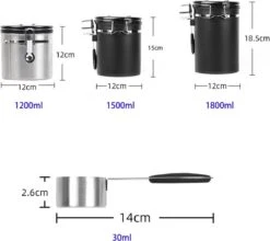 Koffiebonen Opbergbus- Koffiebonen Bewaren - Nieuw Voedsel Bewaren - Kitchen Merchandise - Vooraadbus - Bewaardozen - Kitchen Merchandise - 1.8L Vooraadpot - Voorraadpotten - Gebroken Wit Kleur - Opslagtank Voor Gedroogd Fruit- Opslag Van Koffiebonen -Thuisopslag 1200x1071