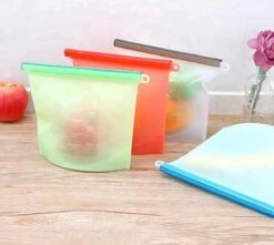 Siliconen Vershoudzakken - Set Van 8 ( 4x 1000ML + 4x 1500ML) -(Transparant, Rood, Groen, Blauw) - Duurzaam - Herbruikbaar - Vries & Hitte Bestendig - Meal Prep - Opbergzak Maatbeker Meal Prep Container -Thuisopslag 1200x1072