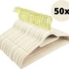 Merkloos YT Home - 50 Anti-slip Suede Kleerhangers - Dunne Kledinghangers Met Fluweel - Ivoor En Goud - Gouden Draaibare Metalen Haak -Thuisopslag 1200x1072 3
