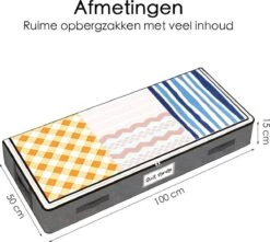 Merkloos Bed Organizer - 3 Stuks - Ruime Opbergzakken Voor Kleding En Dekbedden - Grijs - Opbergtassen Voor Onder Je Bed -Thuisopslag 1200x1075 6