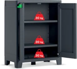 Keter Moby Lage Kast - 2 Planken - 80x44x100 Cm - Antraciet -Thuisopslag 1200x1077 4