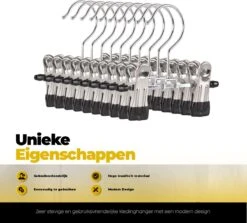 Eleganca Luxe Baby Broekhangers 10 Stuks – Multifunctionele Babykleerhangertjes – Laarzenhanger Met Knijpers – Knijperhangers – Accessoires Hanger – Antislip – Kledingkast Organizer – Ophangen Van Babybroekjes, Rokken En Laarzen – 13x12x1,8 Cm -Thuisopslag 1200x1082