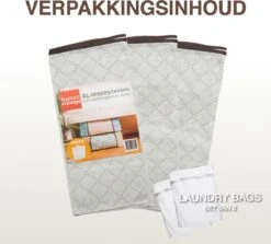 Fruits & Vikings Opbergtas - Set Van 3 Stuks Voor Kleding / Dekbed / Tuinkussens - 55 Liter - Incl. 2x Waszak - Opbergbox Onder Bed -Thuisopslag 1200x1085