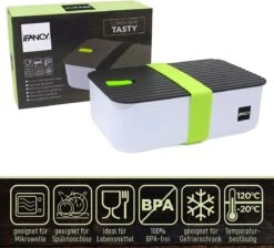 IFancy Lunchbox Tasty - Bento Lunch Box 1000ml - Dicht & Lekvrij Voor Kinderen & Volwassenen - Kantoor & School - BPA Vrij - Vaatwasser Magnetron & Vriezer Lunch Box (Groen) -Thuisopslag 1200x1086 1