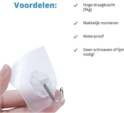 Livono Zelfklevende Ophanghaken- 8 Stuks Zelfklevende Transparant Haakjes - Haken - Badkamer Accessoires - Hanger - Handdoek Haakjes - Zelfklevend - Ophangsysteem - Keuken - Haakjes Ophang -Thuisopslag 1200x1086 11