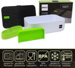 IFancy Lunchbox Tasty - Bento Lunch Box 1000ml - Dicht & Lekvrij Voor Kinderen & Volwassenen - Kantoor & School - BPA Vrij - Vaatwasser Magnetron & Vriezer Lunch Box (Groen) -Thuisopslag 1200x1086 2