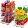 Koelkast Organizer - Koelkast Bakjes - Lade Organizer - Opbergboxen - Keuken Organizer - Opbergdozen - Bewaardoos - Transparant - Stapelbaar - SET VAN 4