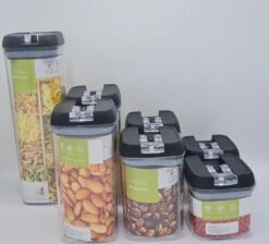 IGOODS - Voorraadpotten - Voorraaddozen- Voorraadboxen 7 Stuks - Met Zwarte Deksel -Thuisopslag 1200x1089