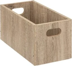 Opbergmand/kastmand 7 Liter Bruin/naturel Van Hout 31 X 15 X 15 Cm - Opbergboxen - Vakkenkast Manden