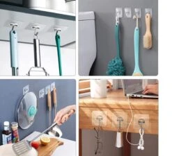 FSW-Products - 5 Stuks - Transparanten Ophanghaken - Wandhaken - Badkamerhaken - Keukenhaken - Ophanghaakjes - Plastic / RVS - Zelfklevende Ophanghaken - Kledinghaken - Zelfklevende Haken -Thuisopslag 1200x1095 5