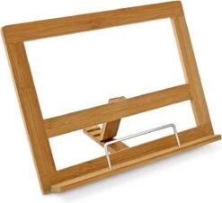 Orange85 Premium Kookboek Standaard Van Bamboe Met Chrome Bladzijde Houder | Boekenstandaard | Kook Boek Standaard | Boekenstandaard | Kookboekstandaard | Kookboekstandaarden | Hout