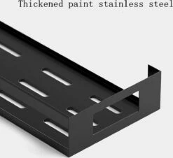 Merkloos Kruidenrek / Opbergrek - RVS - Perforatievrij Aan De Muur Gemonteerd - 50x13x6 Cm - Zwart -Thuisopslag 1200x1099 1