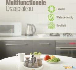 Draaiplateau Badkamer Accessoires Opbergrek Kruidenrek Plateau 1 - Keukenrek - Keuken Organizers - Koelkast Organiser Staand - Aanrecht Rek - Lazy Susan - Keukenkastorganizers - Kruidencarrousel - Rond - Draaischijf - Kruiden Organizer - Draaibaar -Thuisopslag 1200x1101 1