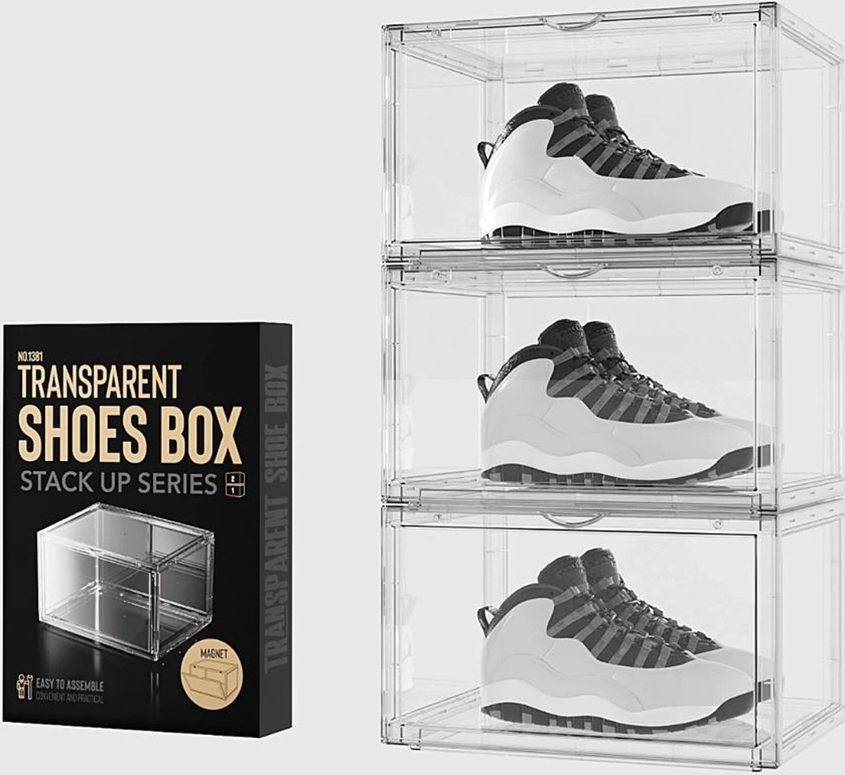 Repus - Schoenen Doos - Premium Quality - Shoe Box - Transparant Opberger - Sneakers Display - Shoes Collector - Limited Edition - Magneetsluiting - Opstapelbaar - 1 Stuk 9 Repus - Schoenen Doos - Premium Quality - Shoe Box - Transparant Opberger - Sneakers Display - Shoes Collector - Limited Edition - Magneetsluiting - Opstapelbaar - 1 Stuk - Afbeelding 7