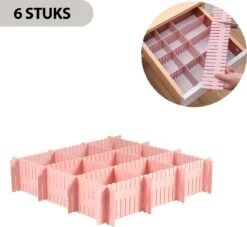 Consumerce® Lade Organizer Set Van 6 Lade Organizers Roze – Lade Organizer Bureau – Lade Verdeler – Lade Bakjes – Lade Opbergsysteem – Lade Organizer Make Up - Ladeverdeler