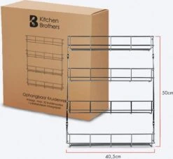 KitchenBrothers Ophangbaar Kruidenrek Voor 32 Kruidenpotjes - Spice Rack – Keuken Rek - Kruiden Organizer - Specerijen Opbergen - 4 Laags - 40 X 6.3 X 50 Cm - RVS 15 KitchenBrothers Ophangbaar Kruidenrek Voor 32 Kruidenpotjes - Spice Rack – Keuken Rek - Kruiden Organizer - Specerijen Opbergen - 4 Laags - 40 X 6.3 X 50 Cm - RVS -Thuisopslag 1200x1105 1