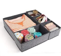 LifeGoods Lade Organizer Kast En Badkamer - 8 Stuks - Multi-inzetbaar - S/M/L - Grijs En Zwart Print 25 LifeGoods Lade Organizer Kast En Badkamer - 8 Stuks - Multi-inzetbaar - S/M/L - Grijs En Zwart Print -Thuisopslag 1200x1107 3