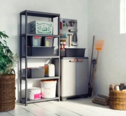 Keter Stilo Lage Kast - 1 Plank - 68x39x90cm - Donkergrijs/Zwart -Thuisopslag 1200x1111 8