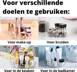 Merkloos Ronddraaiend Draaiplateau Staand - Medium - Draaischijf - Kruidenrek - Keukenkastorganizer - Lazy Susan Draaiplateau - Kruiden Organizer - Aanrecht Organizer - Draaiplateau Rond - Keuken Opbergers - Gootsteen Organiser - 24 Cm - Bwa Commerce -Thuisopslag 1200x1113 3