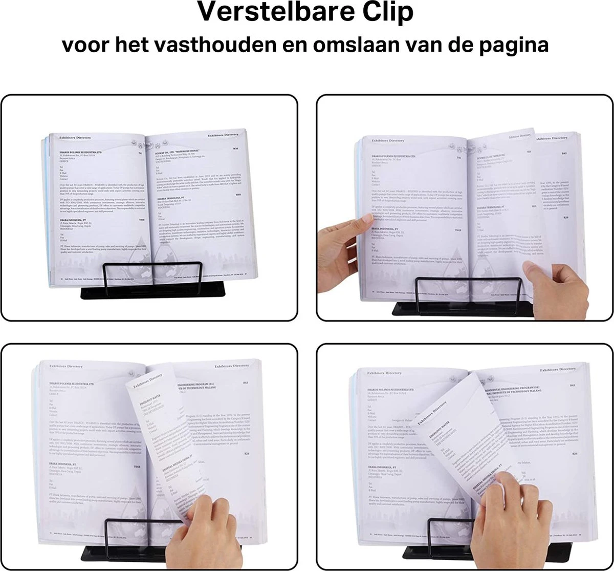 Wonix® - Boekenstandaard - Boekhouder - Documenthouder - Verstelbare - Opvouwbaar - Metaal - Zwart 8 Wonix® - Boekenstandaard - Boekhouder - Documenthouder - Verstelbare - Opvouwbaar - Metaal - Zwart - Afbeelding 6