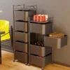 Luxaliving - Keukenrek - 5 Laags - Serveerwagen - Keukentrolley Op Wieltjes - Kast Op Wieltjes - Opbergrek - Bakkerskast - Rolkast - Stellingkast - Badkamertrolley - Metaal - 27 X 44 X 90 Cm (lxbxh) - Zwart -Thuisopslag 1200x1117 4