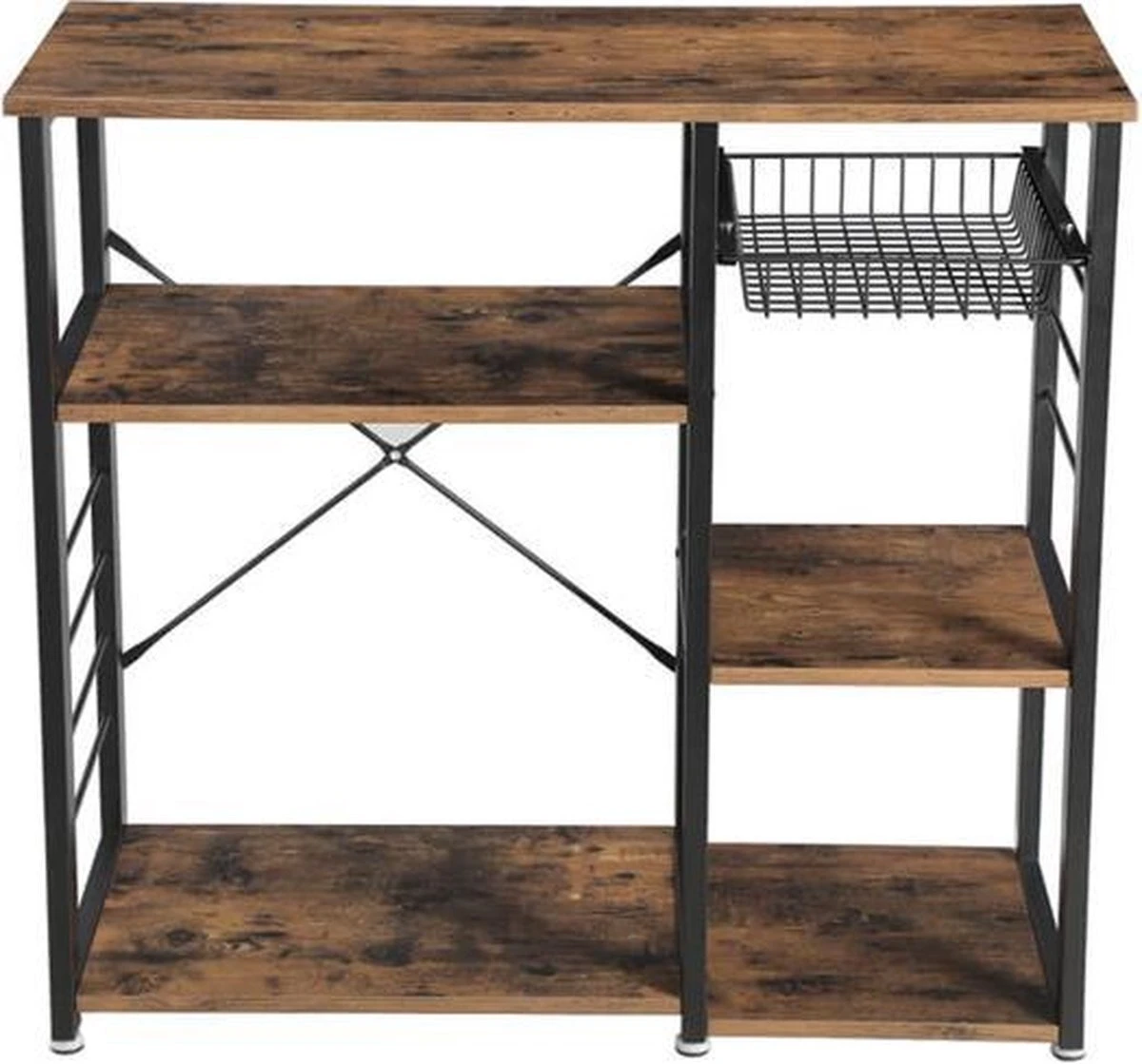 MIRA Home - Opbergrek - Keukenrek - Industrieel - Hout/Metaal - 90x40x84 8 MIRA Home - Opbergrek - Keukenrek - Industrieel - Hout/Metaal - 90x40x84 - Afbeelding 6