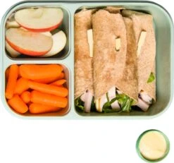 Lock&Lock Lunchbox - Bento Box - Salade Lunchbox - Met 3 Compartimenten - Met Dressing/Saus Bakje - Volwassenen En Kinderen - To Go - Lekvrij - BPA Vrij - 1,5 Liter - Groen -Thuisopslag 1200x1120 1