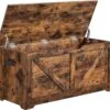 Hoppa! Schoenbank, Zitkist, Speelgoedkist, Opbergkast, Landelijke Stijl, Veiligheidsscharnieren, 100 X 40 X 46 Cm, Vintage Bruin -Thuisopslag 1200x1120 3
