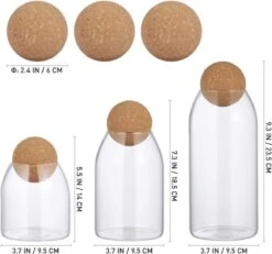 Igoods Helderglazen - Voorraadpot Met Kurkbal - Thee- En Koffiebus Met Bolvormig Houten Deksel - Voedselblikken - Keukenopslag - Opslagpotten -Thuisopslag 1200x1121